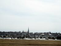 La ville de Rivière-du-Loup par un jour morne de printemps